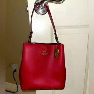 COACH Red Small Town Bucket Bag